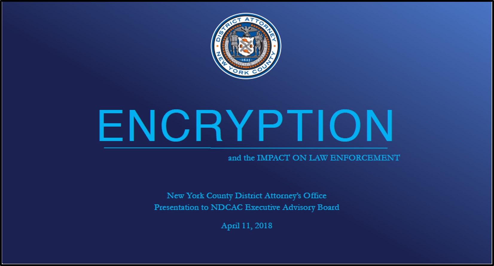 Encryption and Impact on Law Enforcement Title Slide